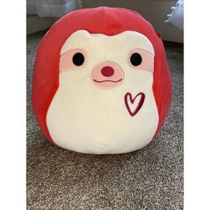 2018 Squishmallow Valentine Edition Red Sloth Rupert Plush 8" Rare